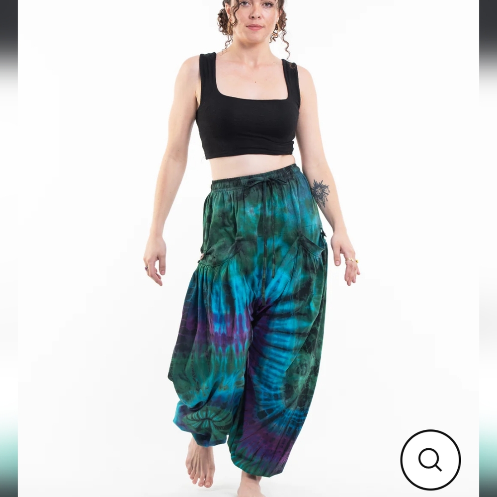 HAREM PANTS Tie Dye. Blue 💙 green 💚 purple 💜 One Size NEW without Tags